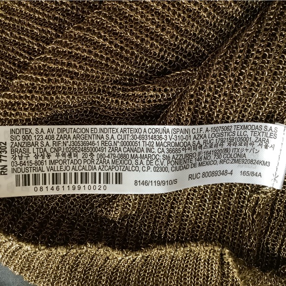 Zara Gold Ribbed Blouse - Picture 7 of 10